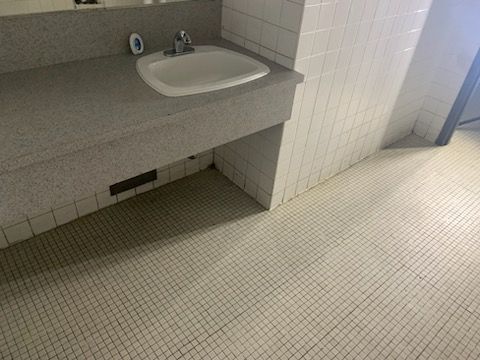 Washroom after cleanup