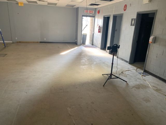 Corridor and open area after cleanup