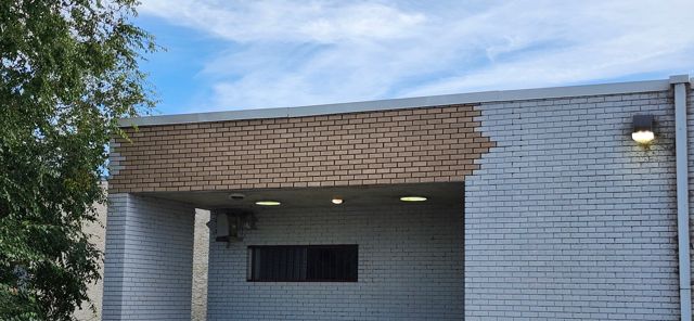 Reinstated brick ahead of painting to match