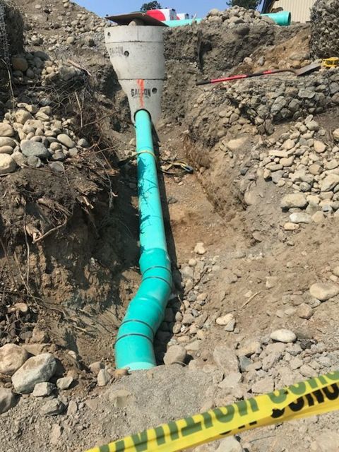 New PVC storm pipe into precast structure