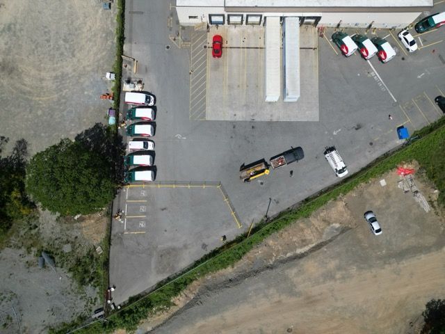 Aerial view: completed parking area